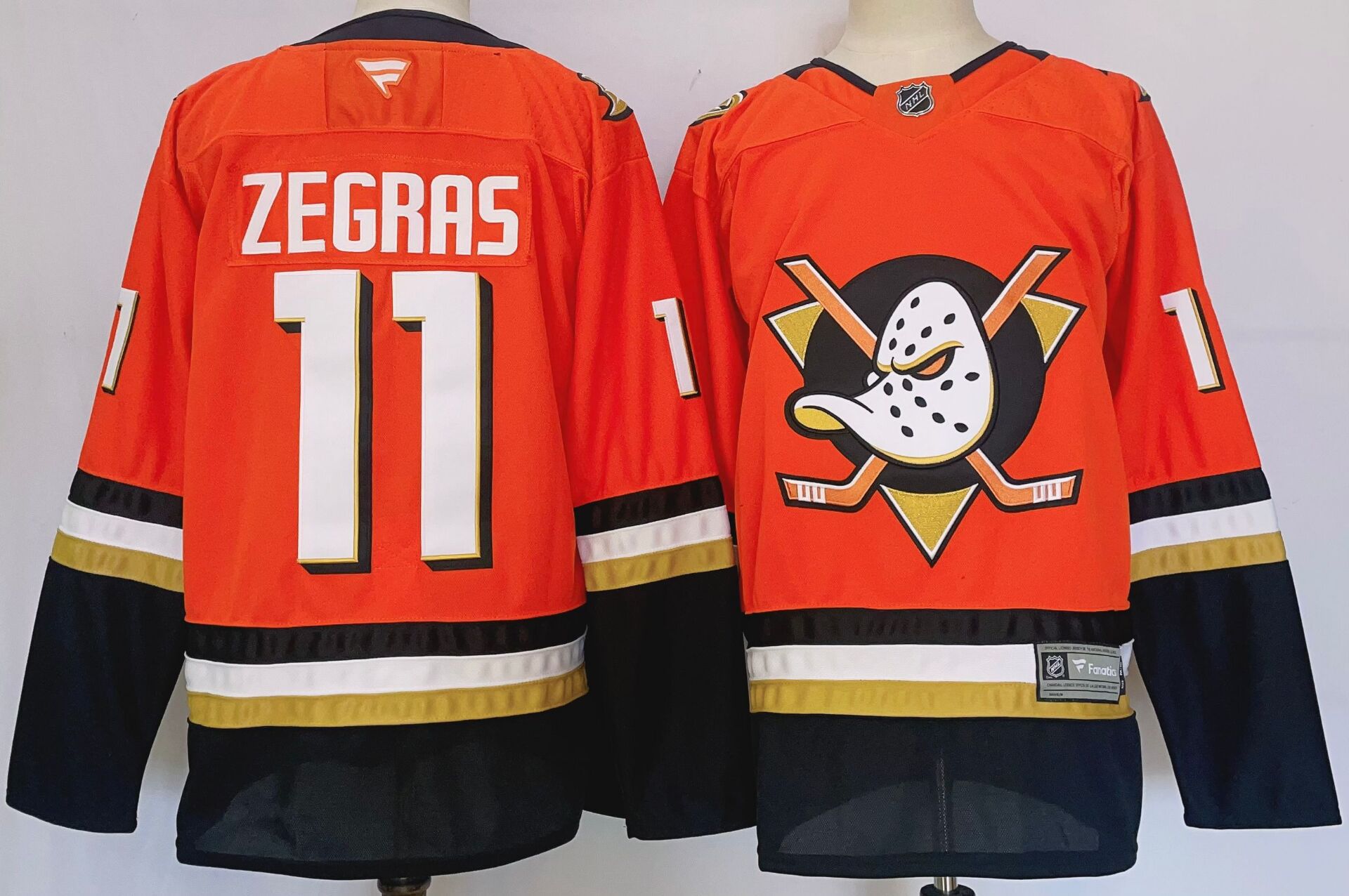 Men Anaheim Ducks #11 Zegras Orange 2025 Home Premier Player NHL Jersey